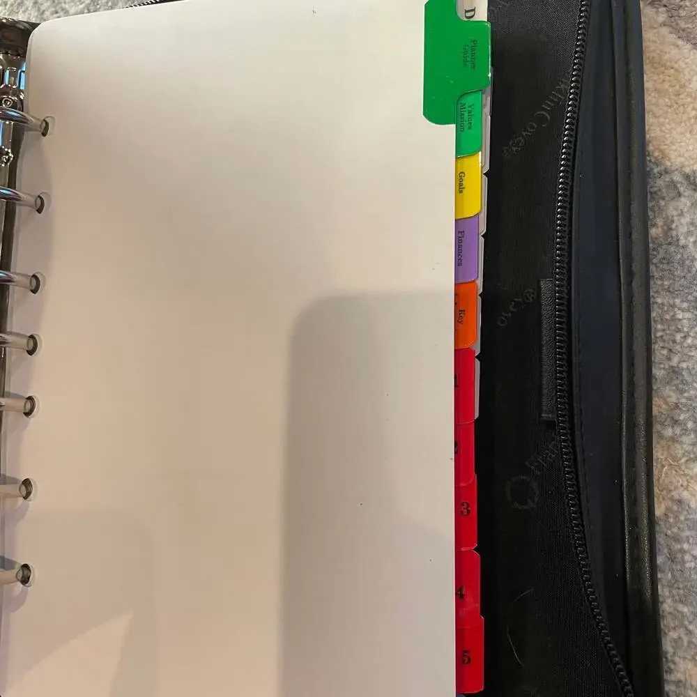 Franklin Covey Black Zip-Around 7-Ring Binder Planner Organizer